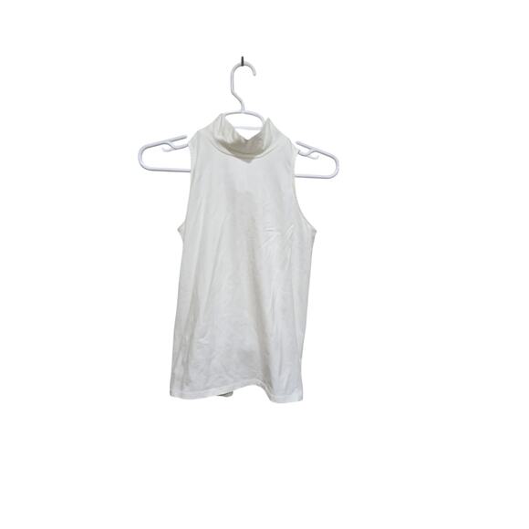 Everlane top womens size xxs white supima cotton turtleneck tank top - Picture 1 of 6